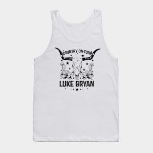 Country On Tour Cow Skull Tank Top